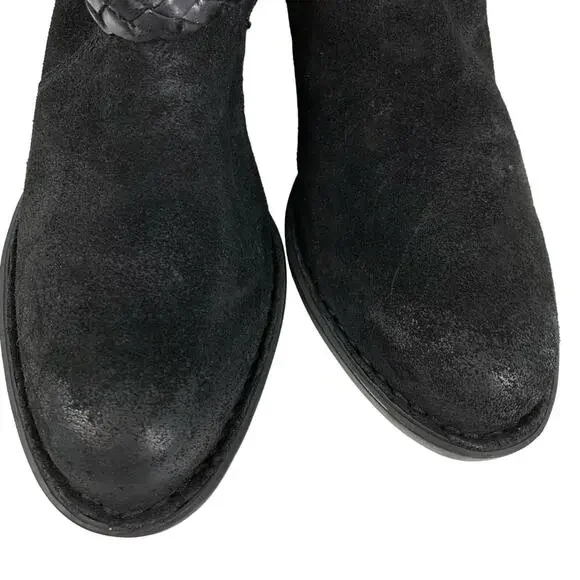 Born Nolina Leather Suede Ankle Boots Black Women’s Size 6M - Picture 8 of 10
